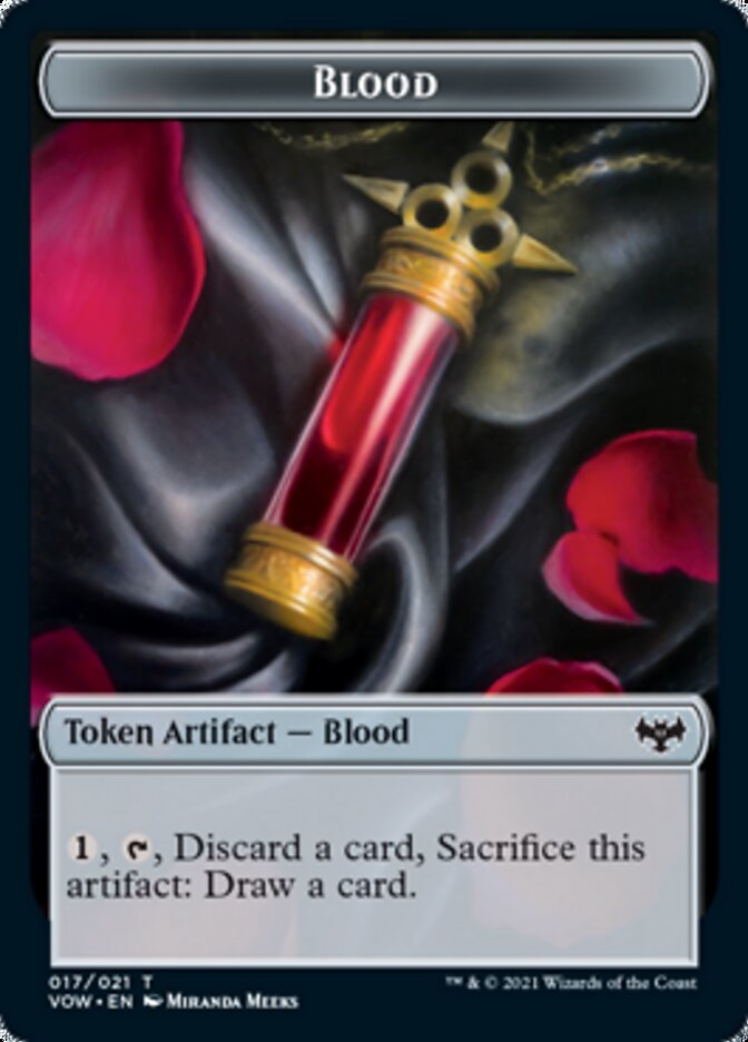 Blood // Vampire (016) Double-Sided Token [Innistrad: Crimson Vow Tokens] | Yard's Games Ltd