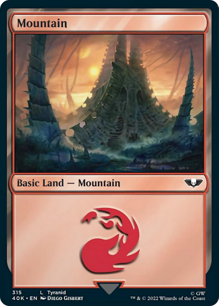 Mountain (315) (Surge Foil) [Warhammer 40,000] | Yard's Games Ltd