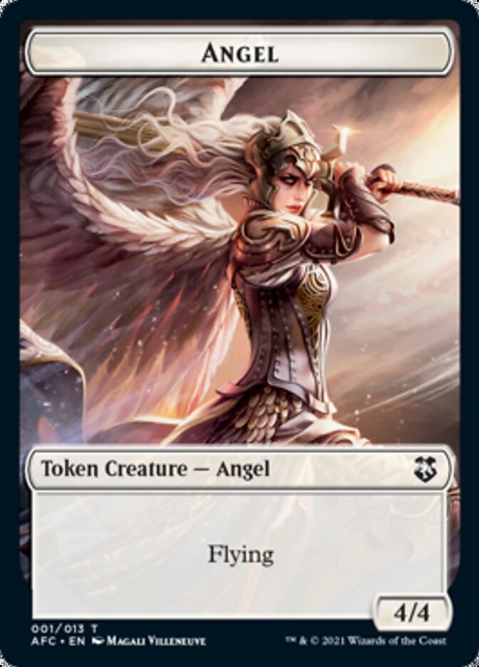 Angel // Saproling Double-Sided Token [Dungeons & Dragons: Adventures in the Forgotten Realms Commander Tokens] | Yard's Games Ltd