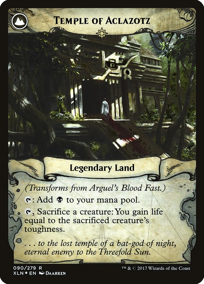 Arguel's Blood Fast // Temple of Aclazotz [Ixalan Prerelease Promos] | Yard's Games Ltd