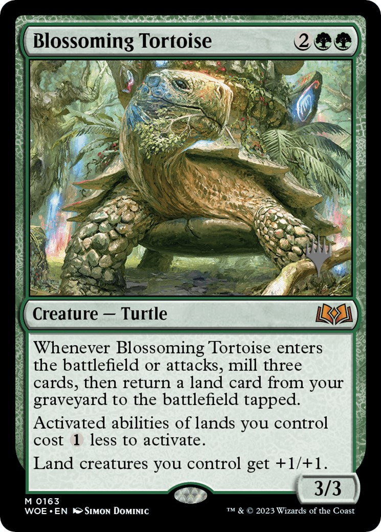 Blossoming Tortoise (Promo Pack) [Wilds of Eldraine Promos] | Yard's Games Ltd