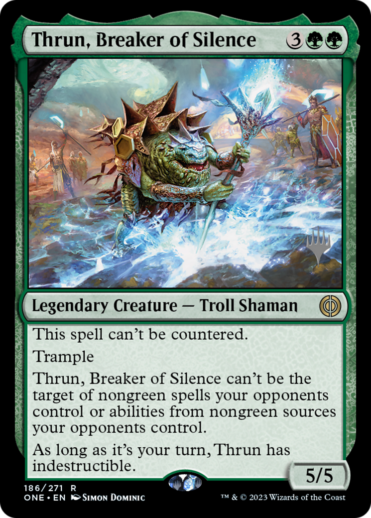 Thrun, Breaker of Silence (Promo Pack) [Phyrexia: All Will Be One Promos] | Yard's Games Ltd