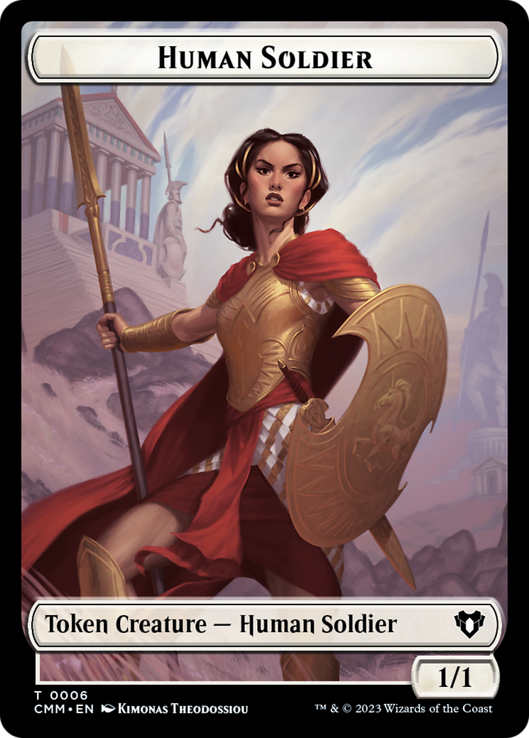 Human Soldier // Knight Double-Sided Token [Commander Masters Tokens] | Yard's Games Ltd