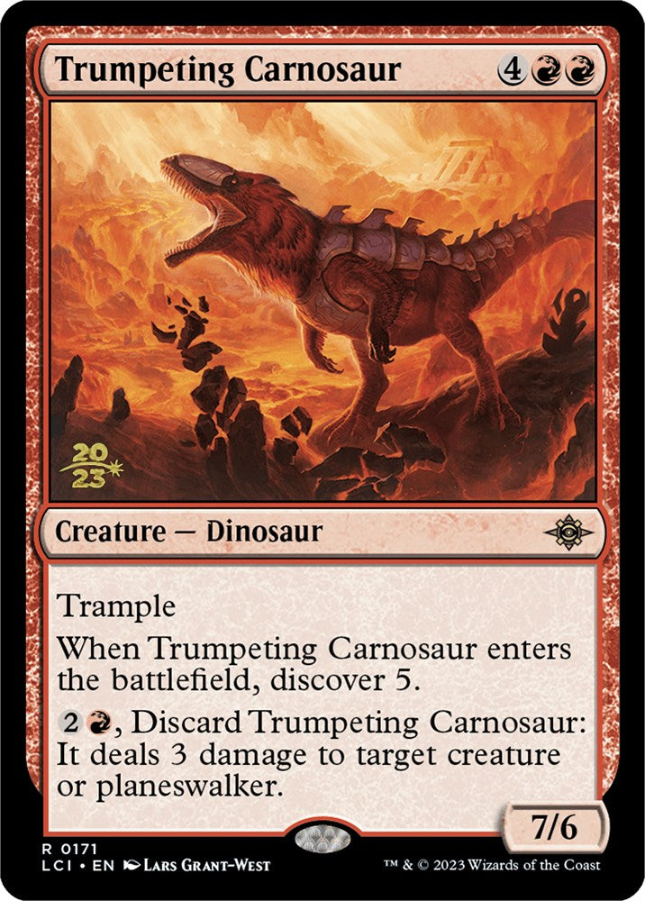 Trumpeting Carnosaur [The Lost Caverns of Ixalan Prerelease Cards] | Yard's Games Ltd