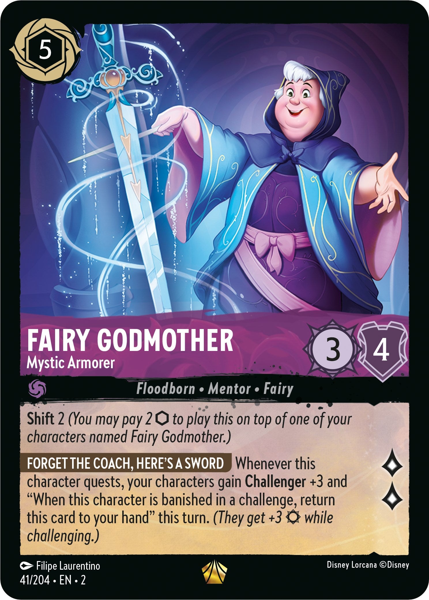 Fairy Godmother - Mystic Armorer (41/204) [Rise of the Floodborn] | Yard's Games Ltd