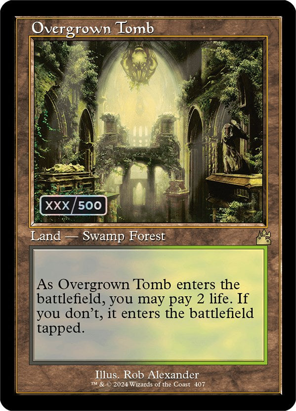 Overgrown Tomb (Retro) (Serialized) [Ravnica Remastered] | Yard's Games Ltd