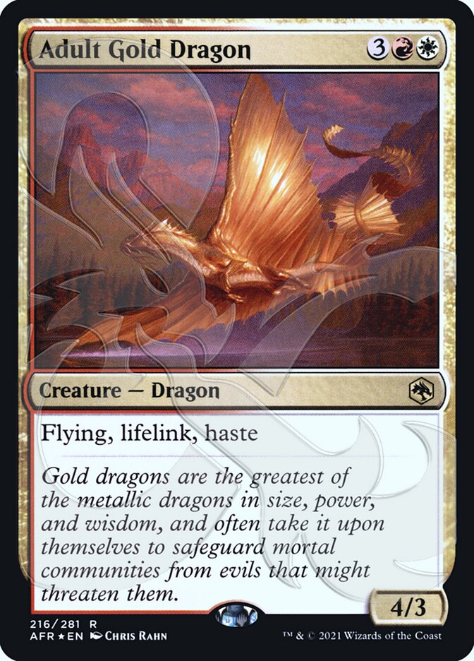 Adult Gold Dragon (Ampersand Promo) [Dungeons & Dragons: Adventures in the Forgotten Realms Promos] | Yard's Games Ltd