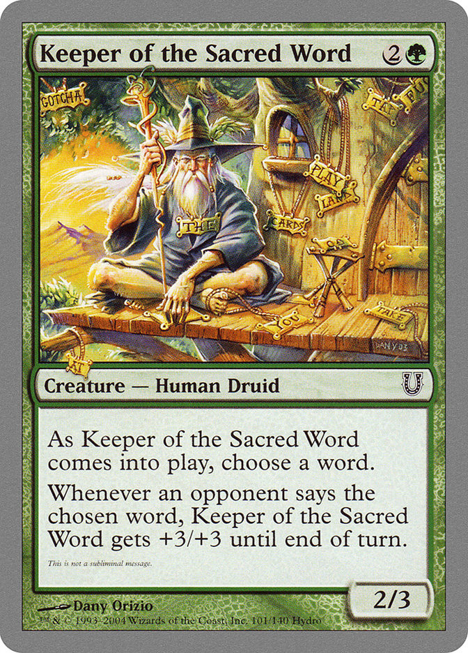 Keeper of the Sacred Word [Unhinged] | Yard's Games Ltd