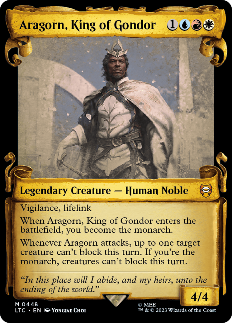 Aragorn, King of Gondor [The Lord of the Rings: Tales of Middle-Earth Commander Showcase Scrolls] | Yard's Games Ltd