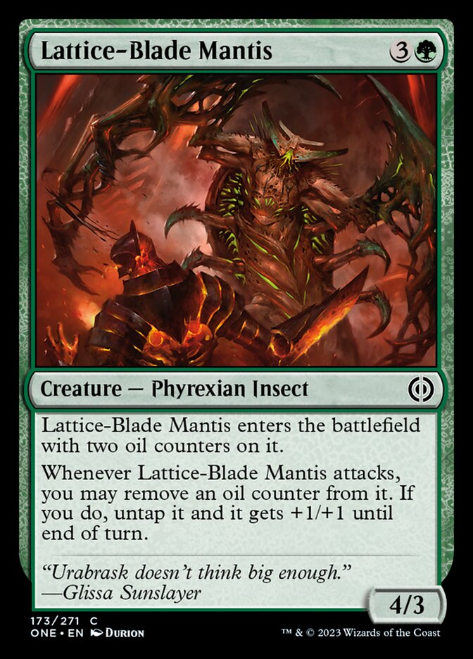 Lattice-Blade Mantis [Phyrexia: All Will Be One] | Yard's Games Ltd