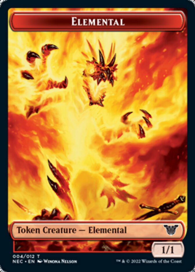 Elemental // Spirit (009) Double-Sided Token [Kamigawa: Neon Dynasty Commander Tokens] | Yard's Games Ltd