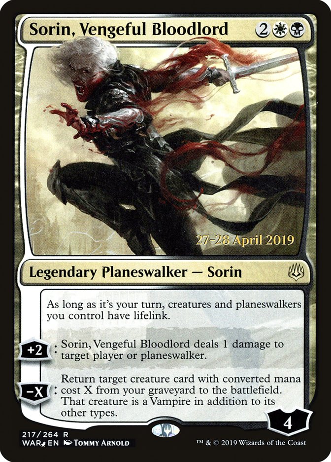 Sorin, Vengeful Bloodlord [War of the Spark Prerelease Promos] | Yard's Games Ltd