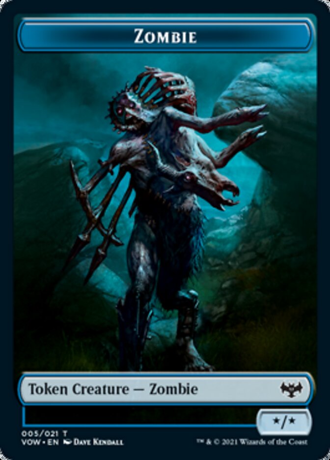 Blood // Zombie (005) Double-Sided Token [Innistrad: Crimson Vow Tokens] | Yard's Games Ltd
