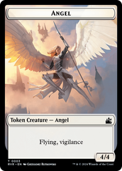 Elf Knight // Angel (0003) Double-Sided Token [Ravnica Remastered Tokens] | Yard's Games Ltd