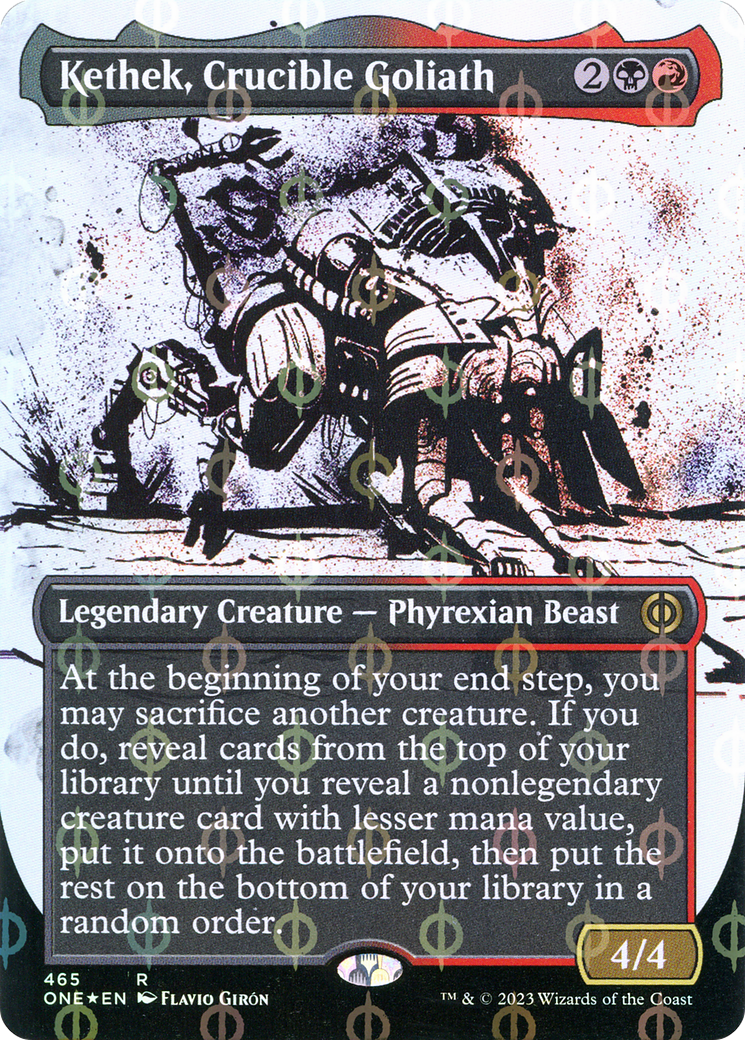 Kethek, Crucible Goliath (Borderless Ichor Step-and-Compleat Foil) [Phyrexia: All Will Be One] | Yard's Games Ltd