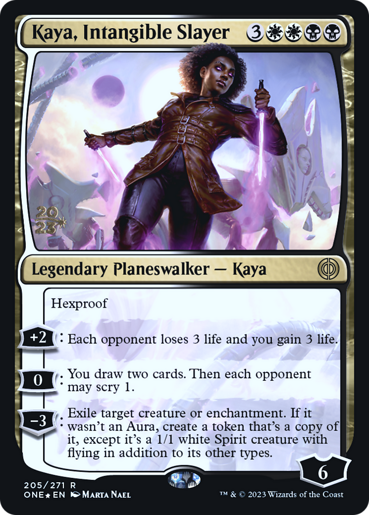 Kaya, Intangible Slayer [Phyrexia: All Will Be One Prerelease Promos] | Yard's Games Ltd