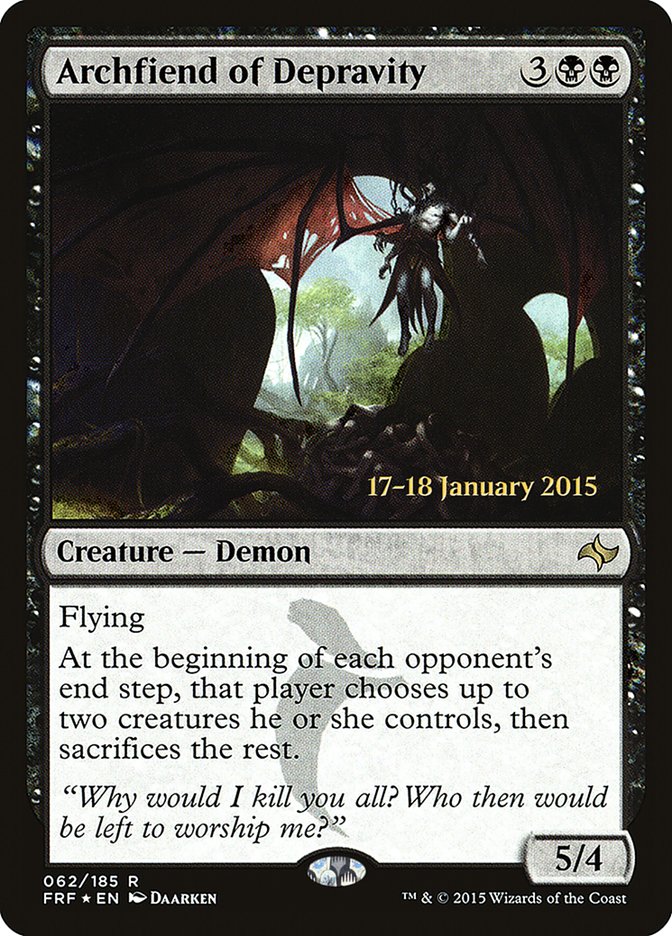 Archfiend of Depravity [Fate Reforged Prerelease Promos] | Yard's Games Ltd
