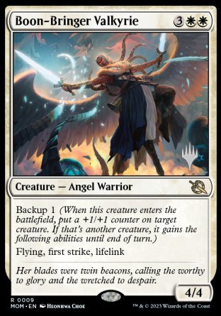 Boon-Bringer Valkyrie (Promo Pack) [March of the Machine Promos] | Yard's Games Ltd