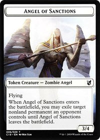 Angel of Sanctions // Horror Double-Sided Token [Commander 2019 Tokens] | Yard's Games Ltd