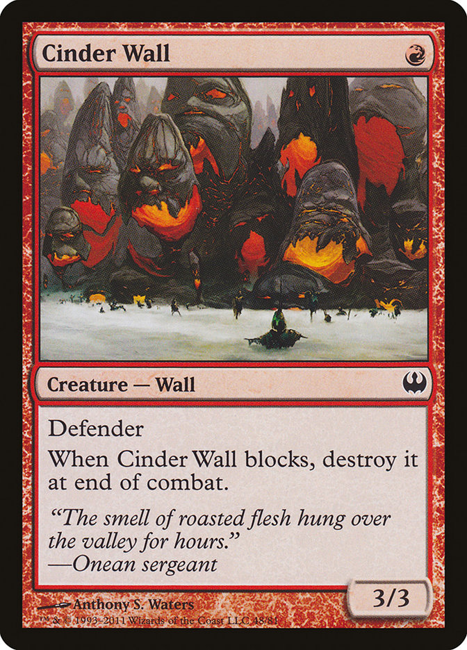 Cinder Wall [Duel Decks: Knights vs. Dragons] | Yard's Games Ltd