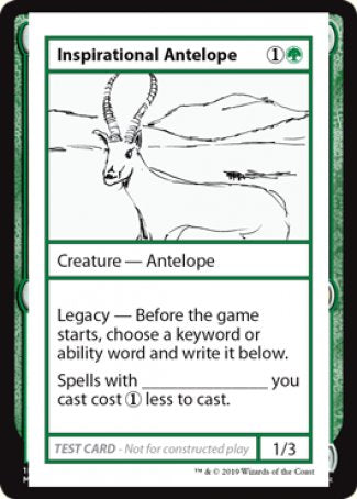 Inspirational Antelope (2021 Edition) [Mystery Booster Playtest Cards] | Yard's Games Ltd