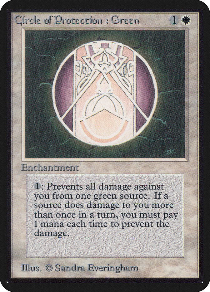 Circle of Protection: Green [Alpha Edition] | Yard's Games Ltd