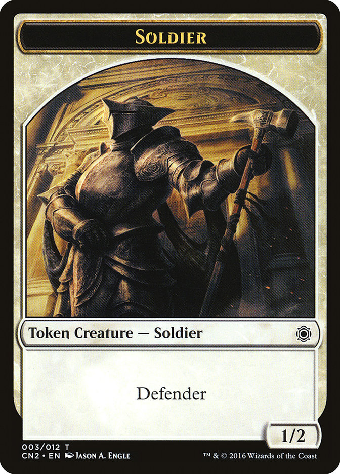 Soldier Token (003/012) [Conspiracy: Take the Crown Tokens] | Yard's Games Ltd