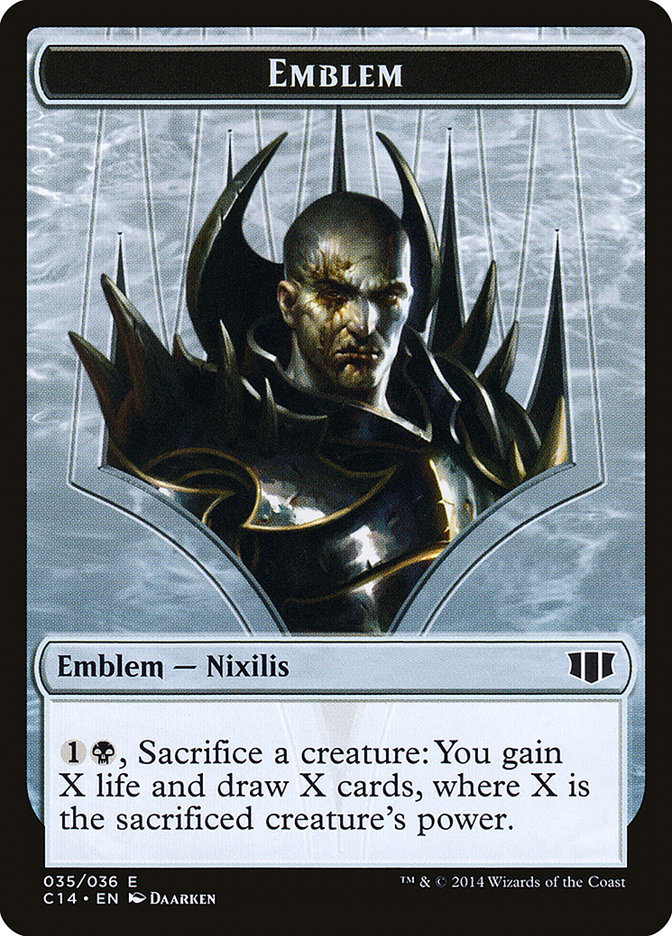Ob Nixilis of the Black Oath Emblem // Zombie (016/036) Double-Sided Token [Commander 2014 Tokens] | Yard's Games Ltd
