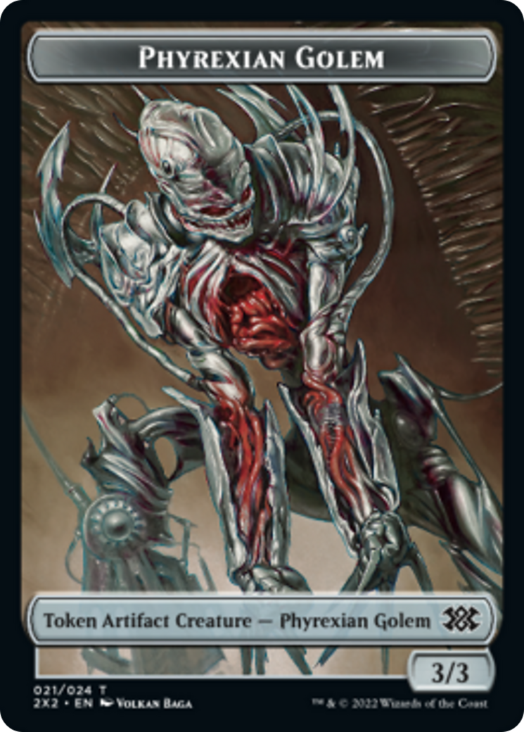 Elemental // Phyrexian Golem Double-Sided Token [Double Masters 2022 Tokens] | Yard's Games Ltd