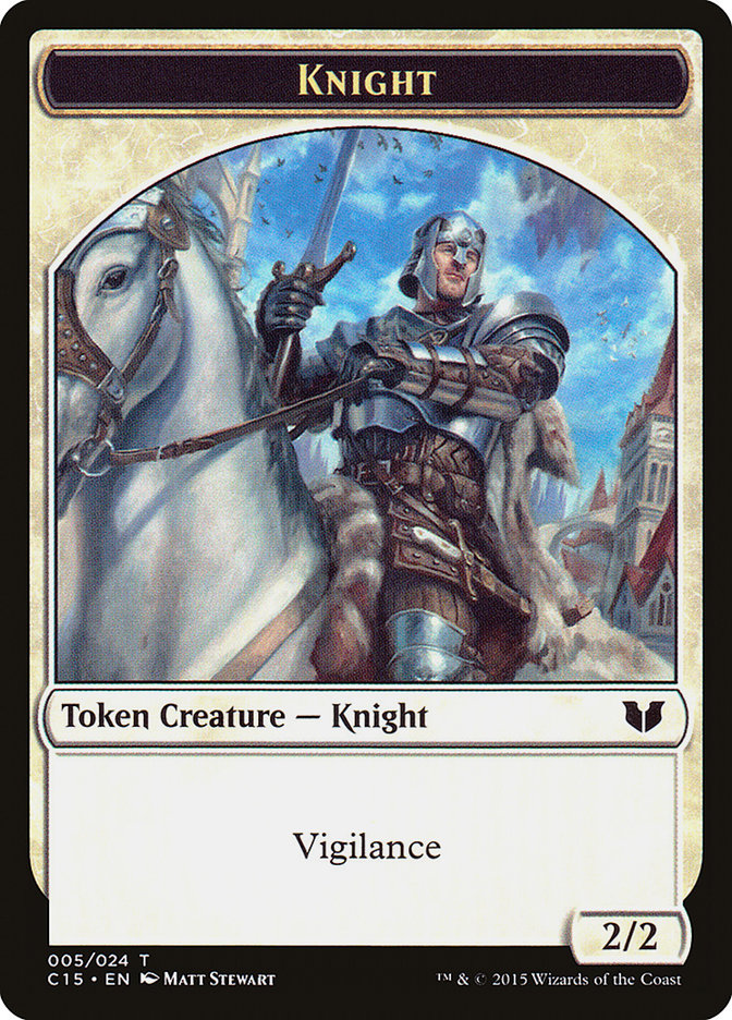 Gold // Knight (005) Double-Sided Token [Commander 2015 Tokens] | Yard's Games Ltd