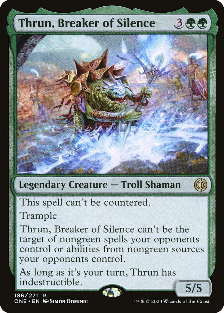 Thrun, Breaker of Silence [Phyrexia: All Will Be One Prerelease Promos] | Yard's Games Ltd