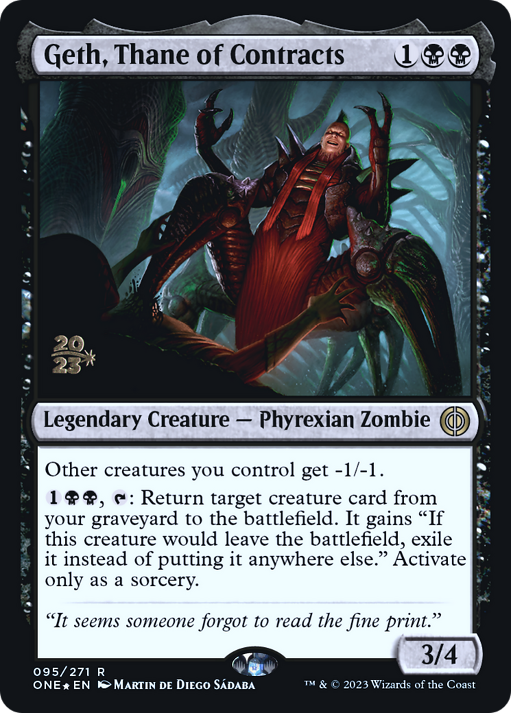 Geth, Thane of Contracts [Phyrexia: All Will Be One Prerelease Promos] | Yard's Games Ltd