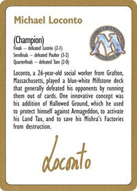 1996 Michael Loconto Biography Card [World Championship Decks] | Yard's Games Ltd