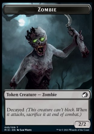 Zombie (005) // Devil Double-Sided Token [Innistrad: Midnight Hunt Tokens] | Yard's Games Ltd