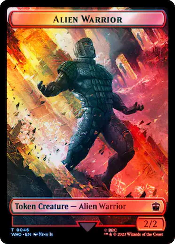 Copy // Alien Warrior Double-Sided Token (Surge Foil) [Doctor Who Tokens] | Yard's Games Ltd