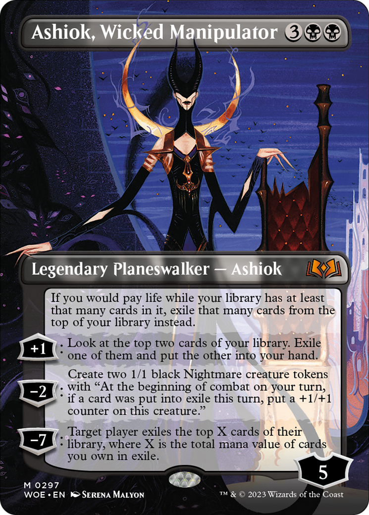 Ashiok, Wicked Manipulator (Borderless Alternate Art) [Wilds of Eldraine] | Yard's Games Ltd