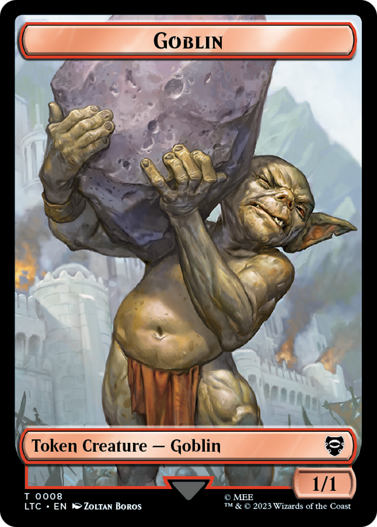 Goblin // Wraith Double-Sided Token [The Lord of the Rings: Tales of Middle-Earth Commander Tokens] | Yard's Games Ltd