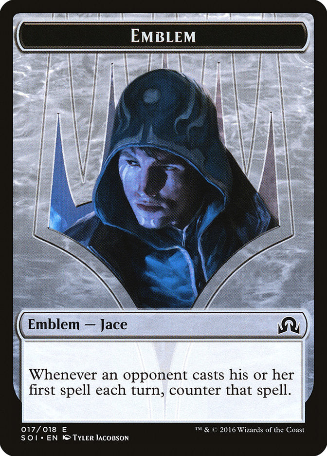 Jace, Unraveler of Secrets Emblem [Shadows over Innistrad Tokens] | Yard's Games Ltd