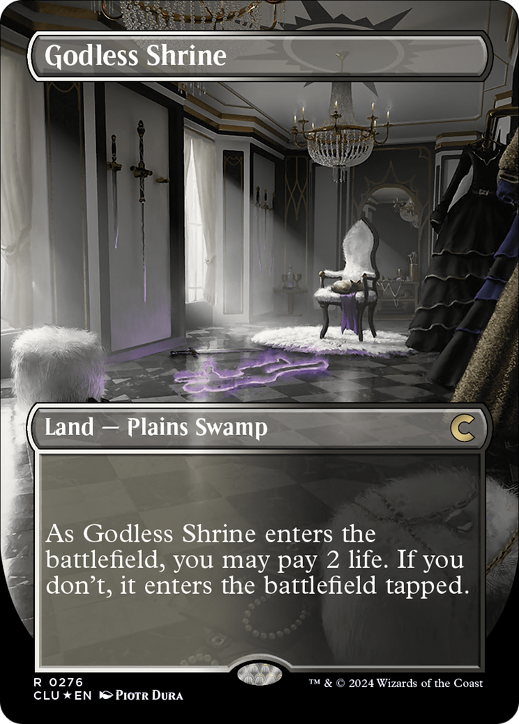Godless Shrine (Borderless) [Ravnica: Clue Edition] | Yard's Games Ltd