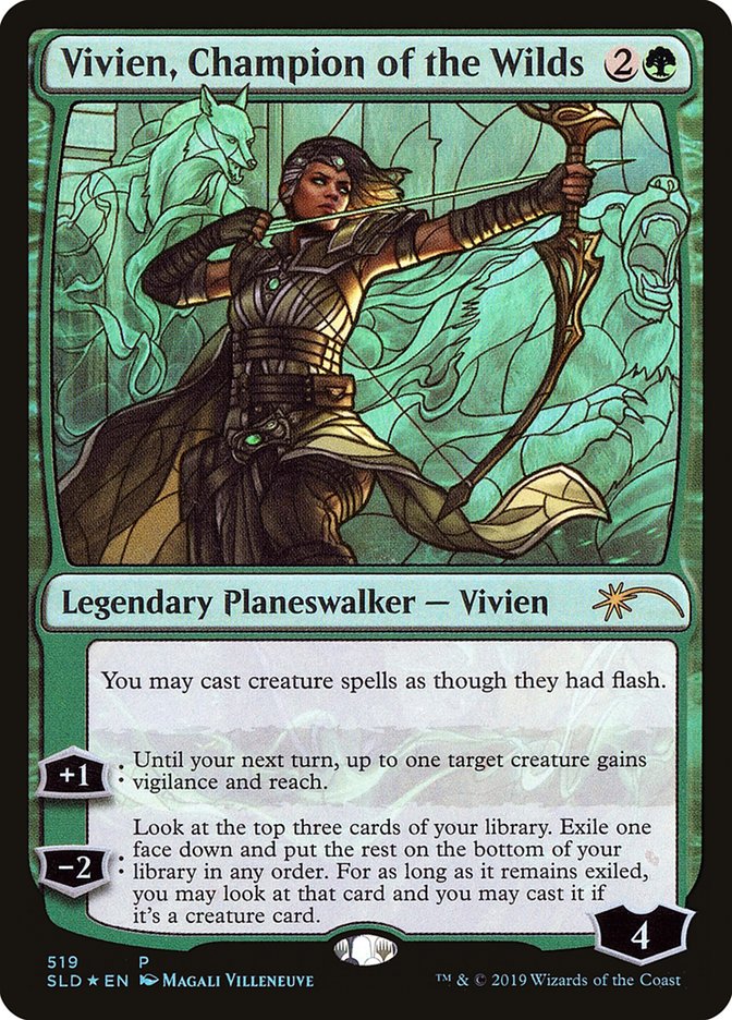 Vivien, Champion of the Wilds (Stained Glass) [Secret Lair Drop Promos] | Yard's Games Ltd
