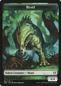 Beast // Saproling Double-Sided Token [Zendikar Rising Commander Tokens] | Yard's Games Ltd