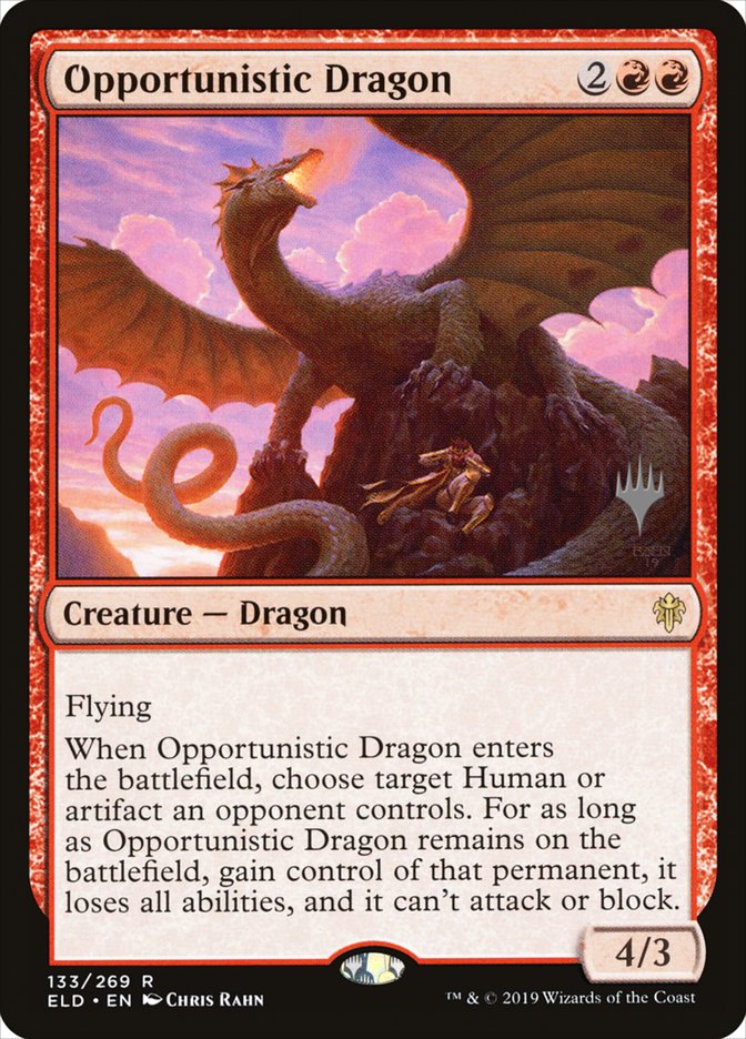 Opportunistic Dragon (Promo Pack) [Throne of Eldraine Promos] | Yard's Games Ltd
