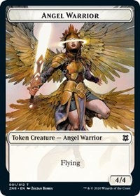 Angel Warrior // Construct Double-Sided Token [Zendikar Rising Tokens] | Yard's Games Ltd