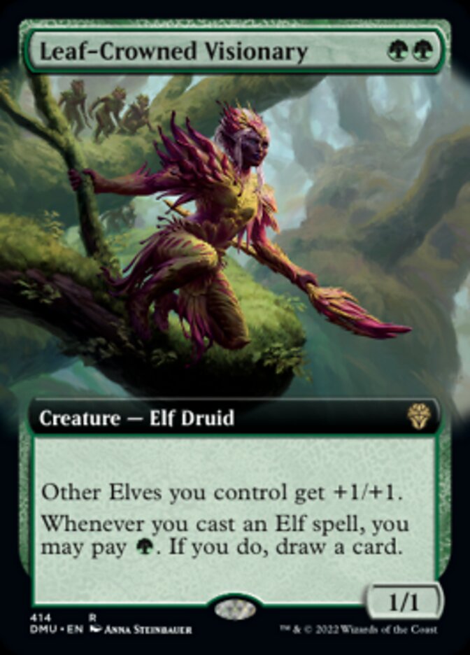 Leaf-Crowned Visionary (Extended Art) [Dominaria United] | Yard's Games Ltd