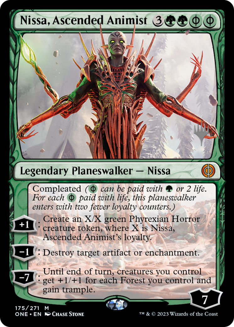Nissa, Ascended Animist (Promo Pack) [Phyrexia: All Will Be One Promos] | Yard's Games Ltd