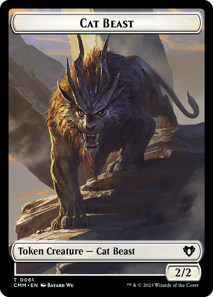 Cleric // Cat Beast Double-Sided Token [Commander Masters Tokens] | Yard's Games Ltd