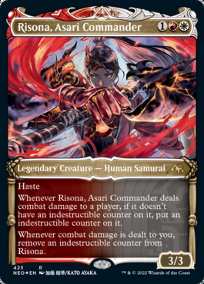 Risona, Asari Commander (Showcase) (Foil Etched) [Kamigawa: Neon Dynasty] | Yard's Games Ltd