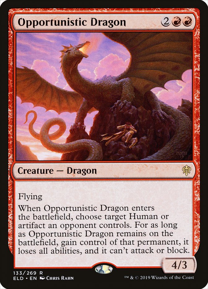 Opportunistic Dragon [Throne of Eldraine] | Yard's Games Ltd