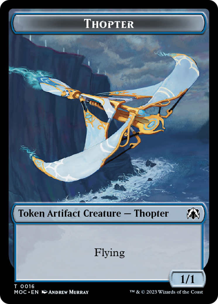 Thopter // Gold Double-Sided Token [March of the Machine Commander Tokens] | Yard's Games Ltd