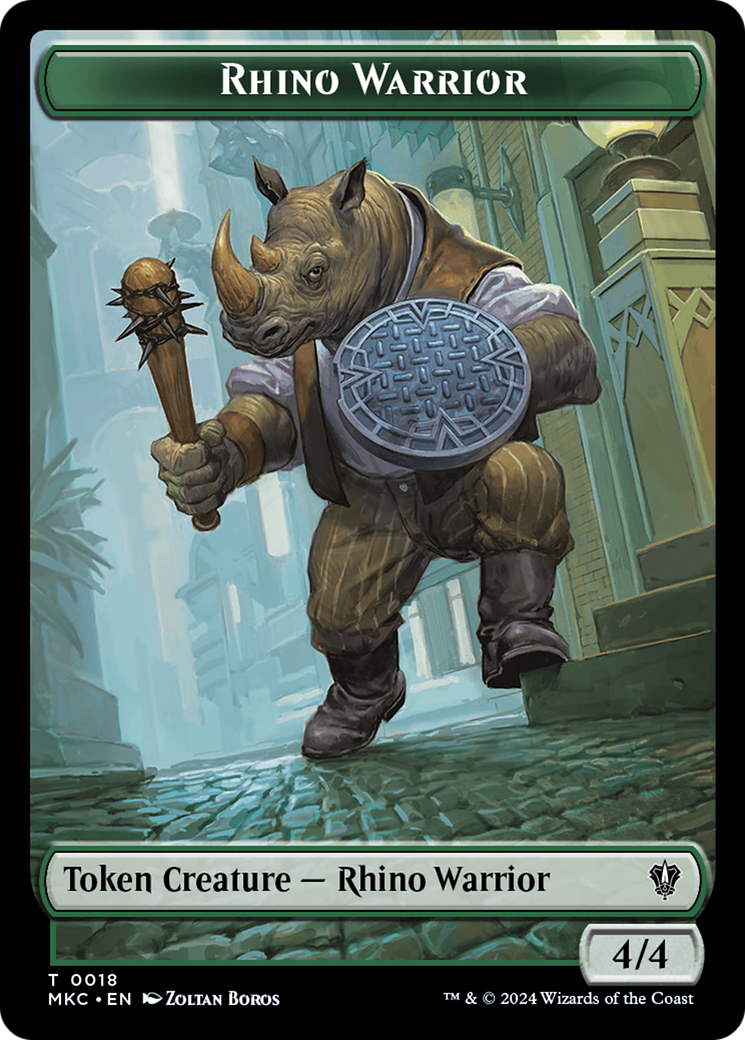 Thopter // Rhino Warrior Double-Sided Token [Murders at Karlov Manor Commander Tokens] | Yard's Games Ltd